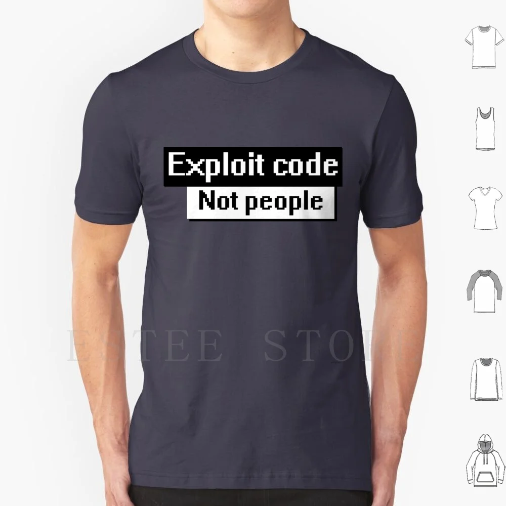 Exploit Code Not People T Shirt Diy Big Size 100% Cotton Ppl Bug 0Day Vulnerability Vuln Infosec Pentest | Мужская одежда