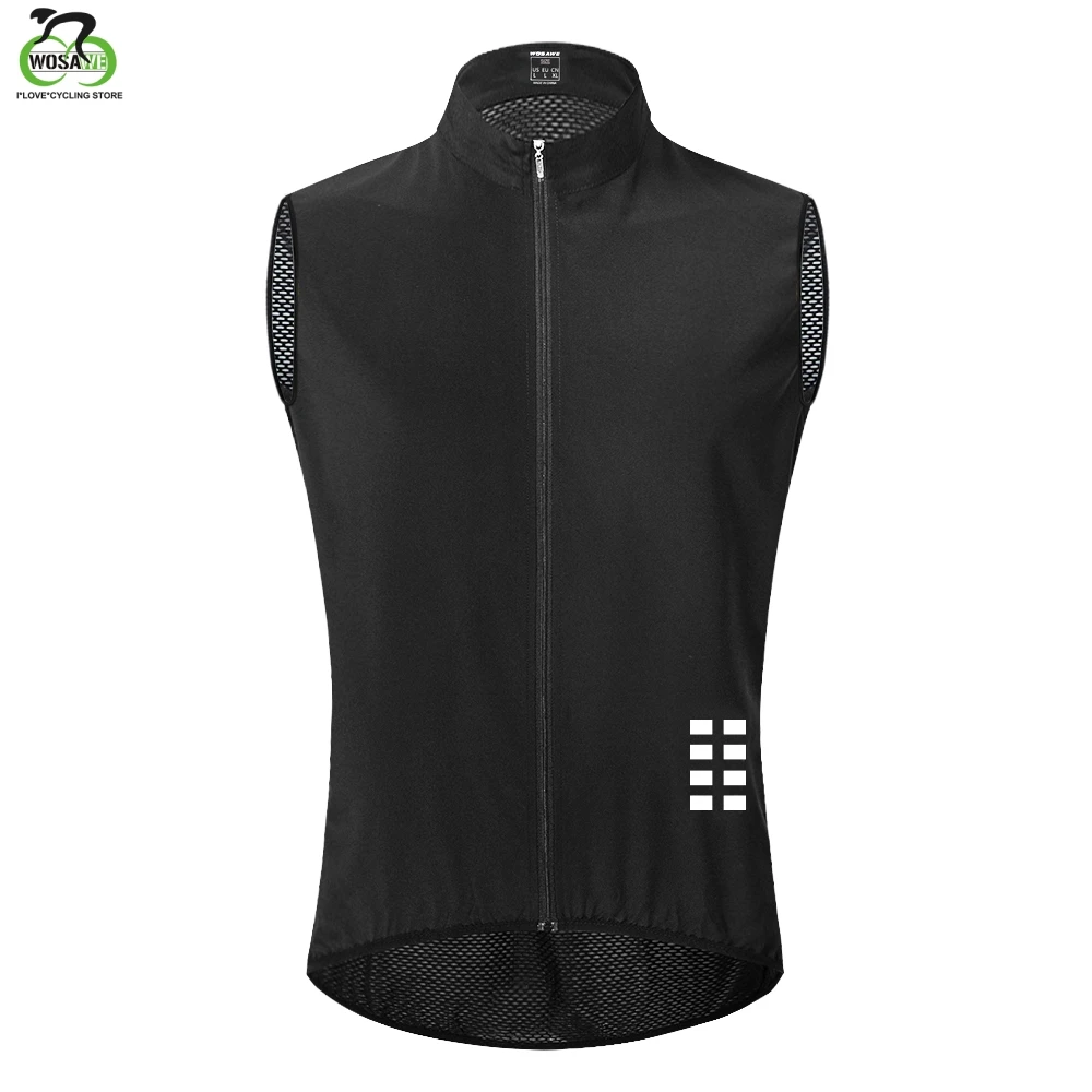 Men's Cycling Vest Windproof Sleeveless Jersey Mesh Back Breathable Sports Gilet 