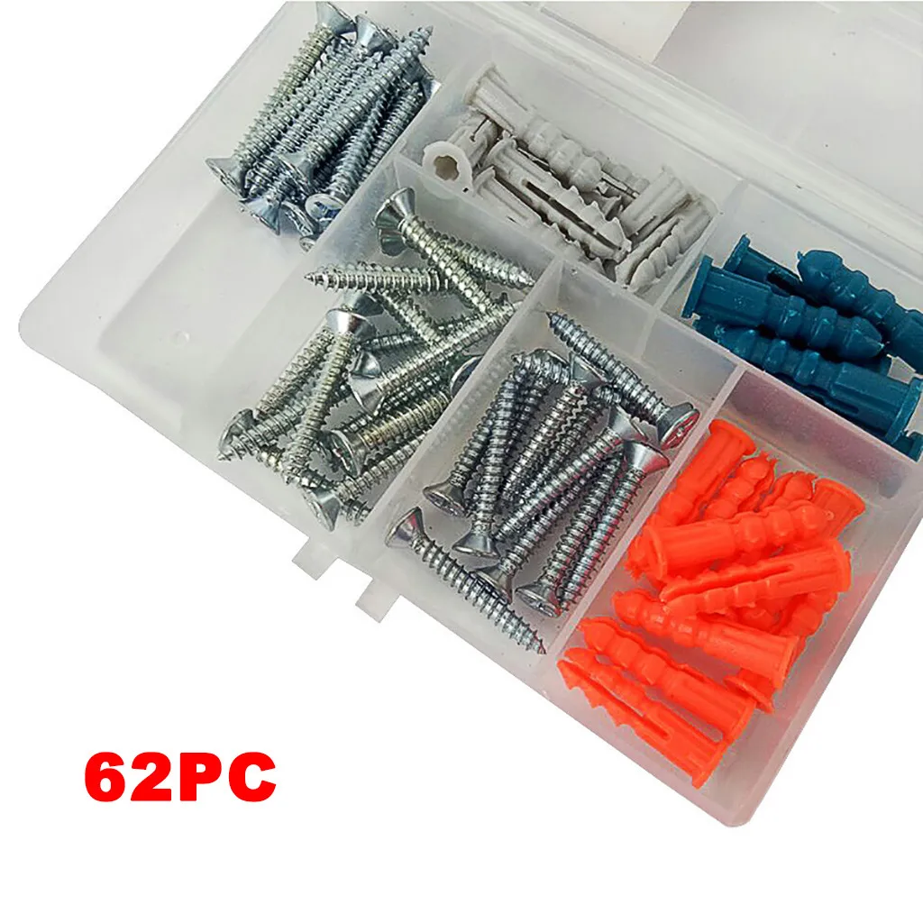 

Screw and Wall Anchor Assortment Kit Plastic Expansion Pipes and Screws