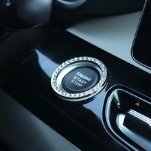 1PC Car Bling akcesoria dekoracyjne samochody przełącznik uruchamiający przycisk dekoracyjny diament pierścionek z kryształem okrągłe wykończenie tanie tanio Urządzenie zapłonu CN (pochodzenie) Metal Cars Decorative Circle Car Bling Decorative Accessories