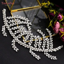 

YouLaPan HP373 Luxurious Bridal Hair Vine Headband Full Rhinestone Bridal Headdress Handmade Wedding Hair Accessories Jewelry