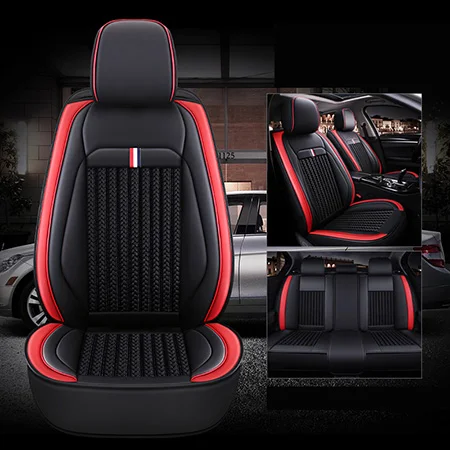 Передний+ задний) 5 чехлы на сиденья авто для Geely ck emgrand ec7 emgrand_ec7 sc7 МК cross x7, Защитные чехлы для сидений, сшитые специально для roewe 360 550 rx5 - Название цвета: Black red Standard