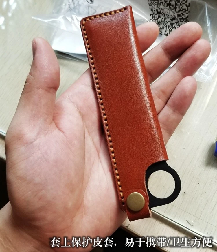 A116 Открытый EDC тактическая расческа для волос ручной работы кожаный чехол из нержавеющей стали и гребень TC4 опционально