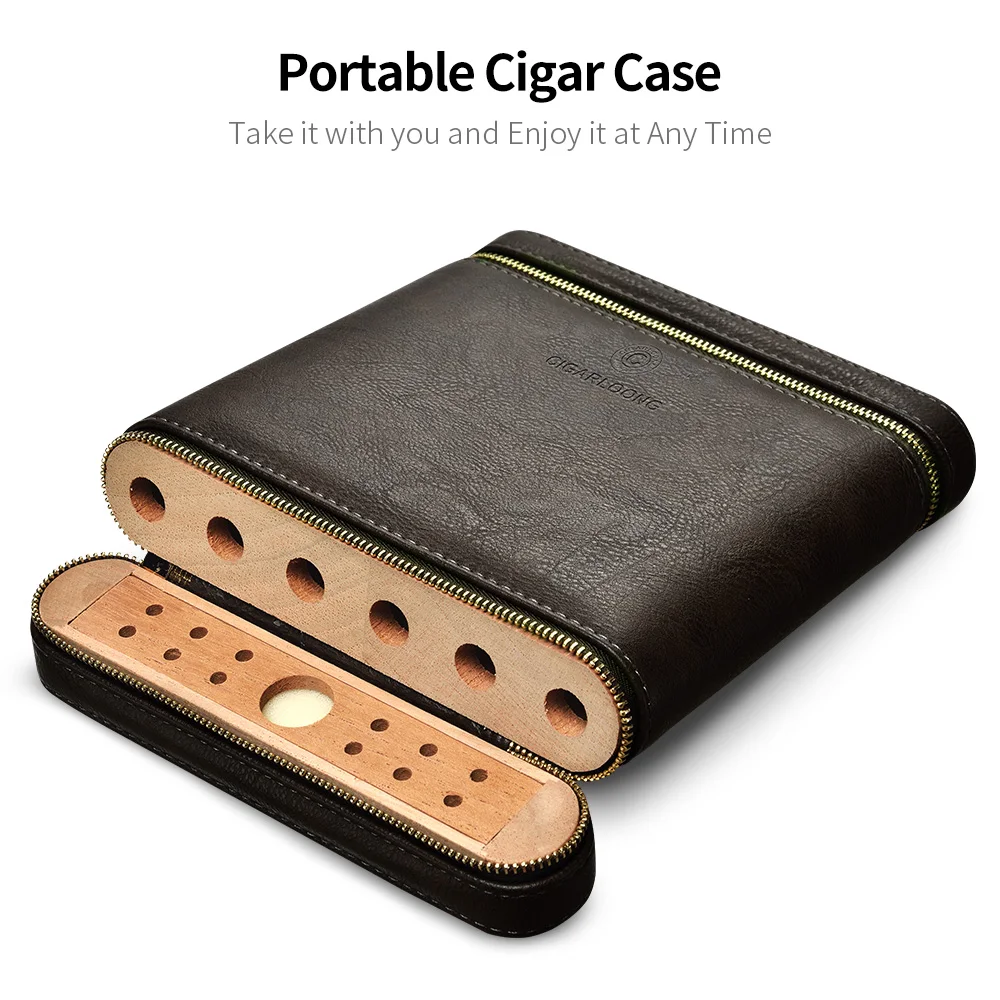 CIGARLOONG Новый Дизайн чехол для путешествий сигары мини Humidor вмещает 6 сигар из