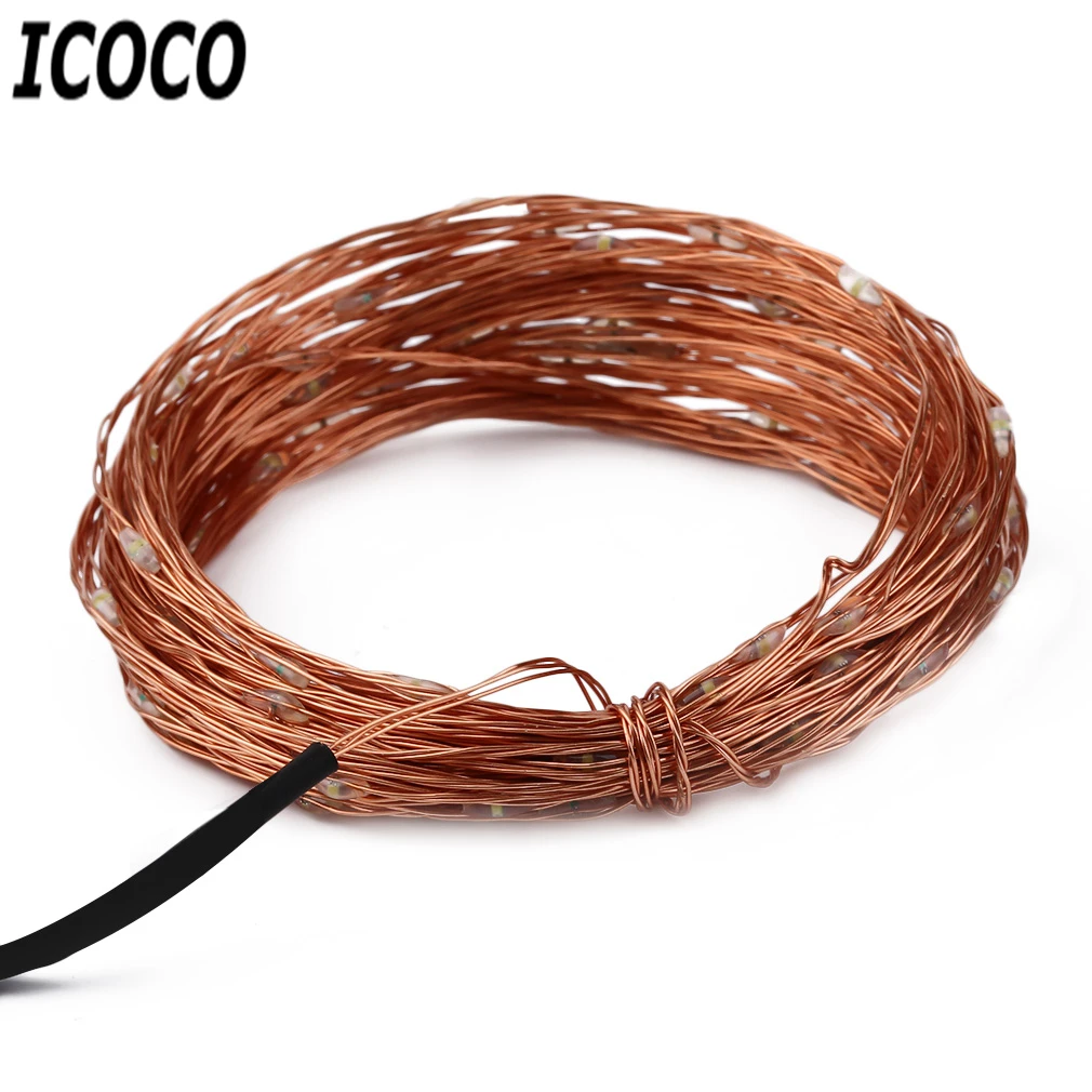 ICOCO Горячая 2 м/5 м/10 м светодиодный водонепроницаемый IP66 USB мощность DC5V медный провод Фея свет лампы для свадебной вечеринки фестиваль Декор