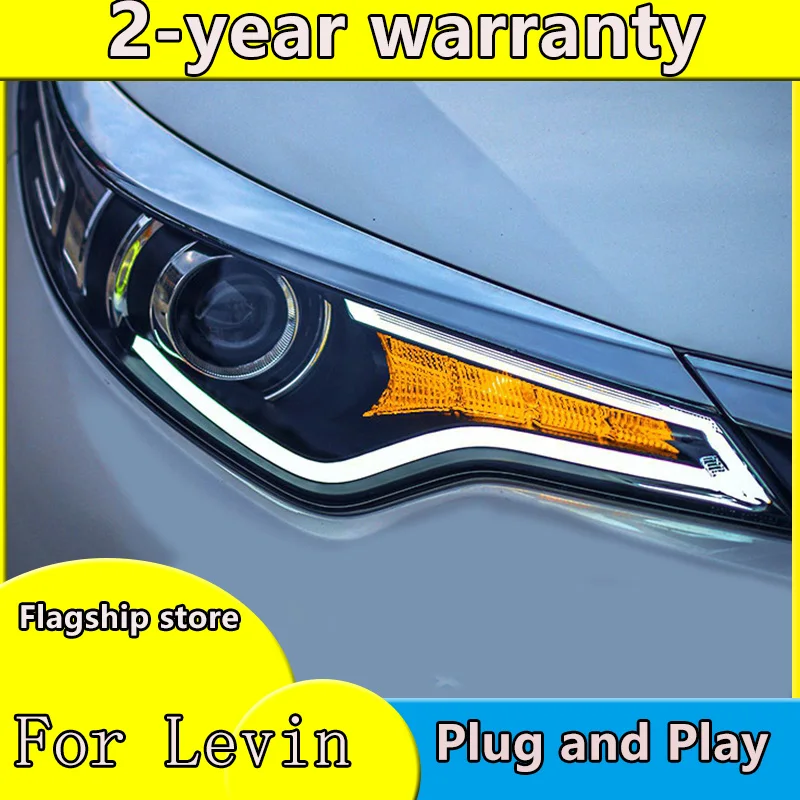 

Car Styling Headlights for LEVIN 2014-2015 LED Headlight for LEVIN Head Lamp LED Daytime Running Light LED DRL Bi-Xenon HID