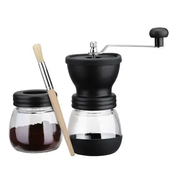 

ABRA-Manual Coffee Grinder with Storage Jar ,Soft brush , Conical Ceramic Burr Quiet and Portable