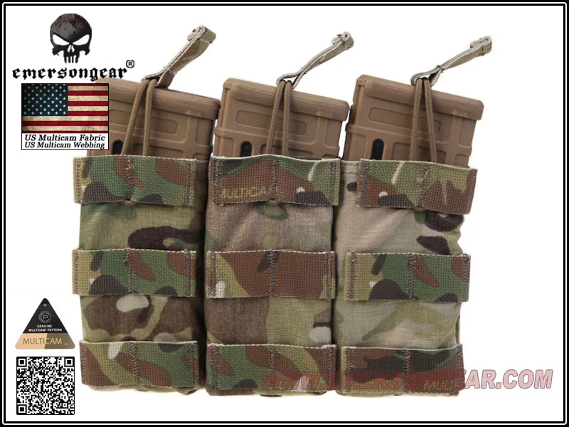 MC Emerson gear Tactical 5,56. 223 тройной Подсумок модульный MOLLE M4 AK AR Тактический Магнитный чехол Военная военная игра Пейнтбол Снаряжение - Цвет: MC