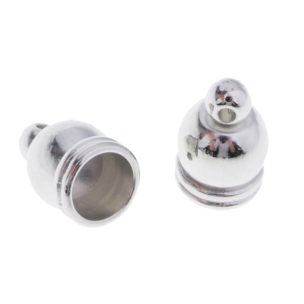 50 Pieces Silver Jewelry Tassel Caps Cord End Caps Tassel Crimp Connectors 6mm