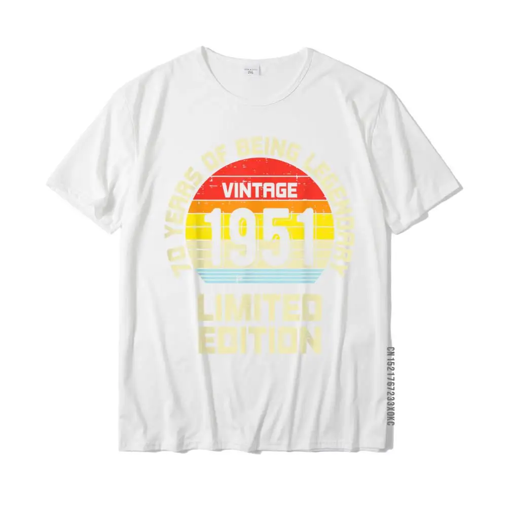 cosie Faddish Short Sleeve Design T-shirts 100% Cotton Fabric Round Neck Men Tops & Tees Europe Tee Shirt Summer Autumn Vintage 1951 Limited Edition 70 Year Legendary 70th Birthday T-Shirt__MZ20606 white