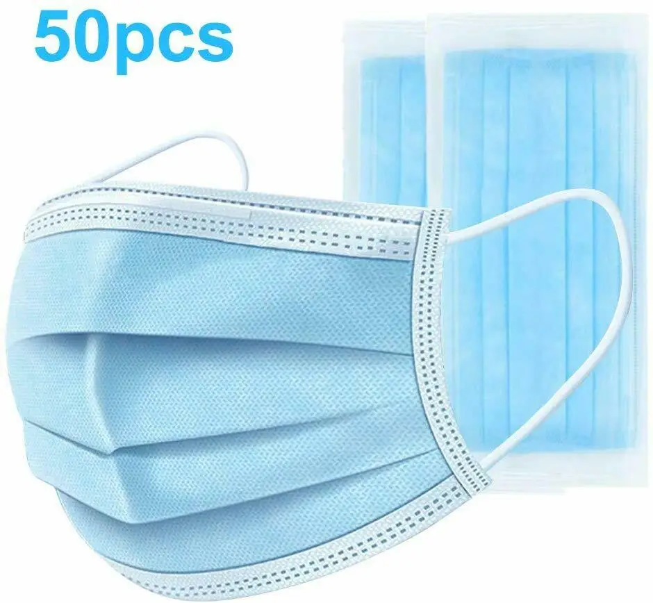 

3-Layer Masks, Anti Dust Breathable Earloop Mouth Face Mask, Comfortable Sanitary Mask Blue