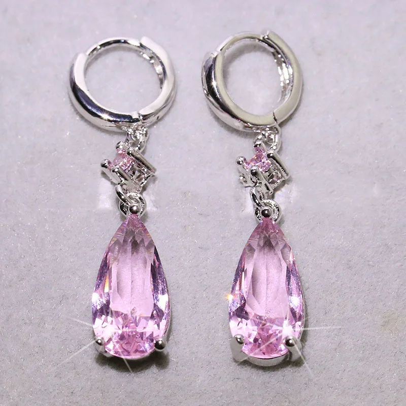 Semplici Pendientes 925 Argento Ago Twist Aaa Waterdrop Ciondolo Orecchini Zirconi Per Le Donne Oorbellen Boucle D'Oreille Femme