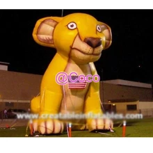 Воздушная до двери, привлекательная забавная надувная фигурка льва из мультфильма, надувная модель льва персонажа для продвижения