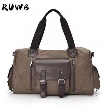 

RUWB High Quality Leisure Shoulder Bags Men's Canvas Tote Bag Casual Large Capacity Handbag Simple Fashion Man Messenger Bag