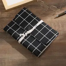 Simple Coil Cloth Cover Notebook with Band Diary Journal Memo for Office School Supplies