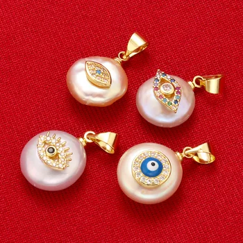 

ZHUKOU 13x22mm high quality pearl eye pendant for women necklace earrings jewelry accessories making findings model:VD599