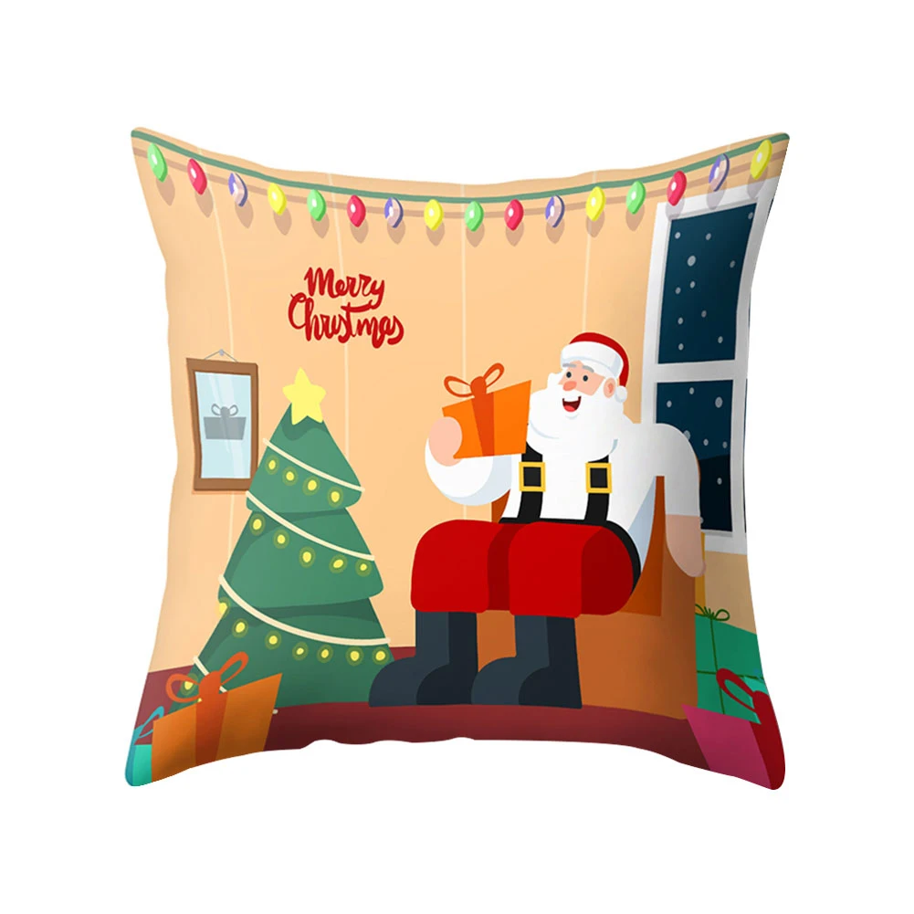 45*45 см Рождественская елка дом Санта Лось снеговик подарок Подушка Чехол