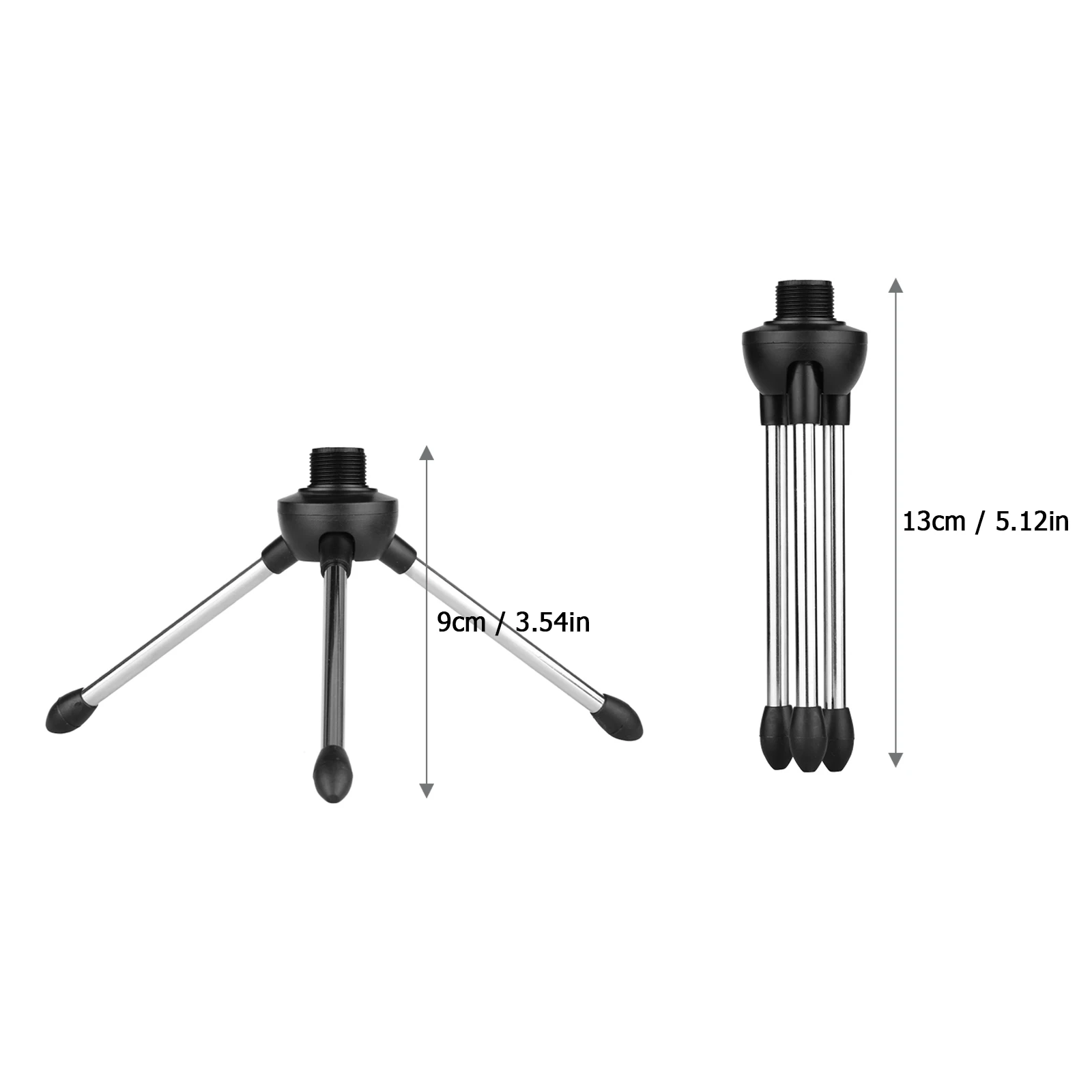 Foldable Desktop Microphone Tripod Stand 5/8 Inch Threaded Mount Portable Mic Holder for Meetings