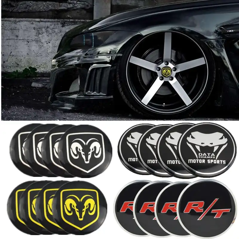 Car styling 4Pcs 56MM Wheel Center Hub Cap Badge Decal Sticker For