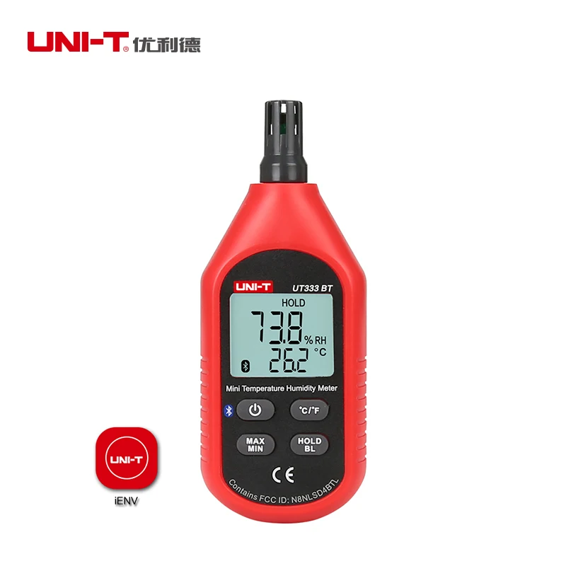 UNI-T UT333/UT333BT(по Bluetooth) на расстоянии мини Температура измеритель влажности в помещении на открытом воздухе и гигрометром декоративные часы для ЖК-дисплей Подсветка