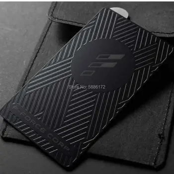

Wholesale customized logo black etched metal business card