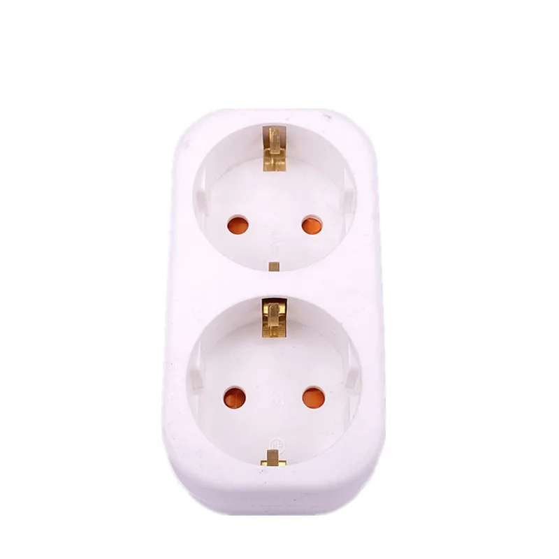 16A Power Adapter 1 to 2 Way German Plug Expansion Plug EU Germany Type Socket EU Standard 250V Wireless Extended Socket CE