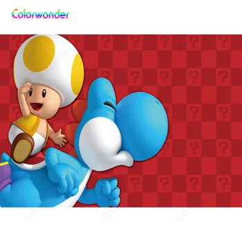 

Cartoon Character Marios Children Birthday Baby Shower Photography Backdrop Photographic Backgrounds For Photo Studio Vinyl