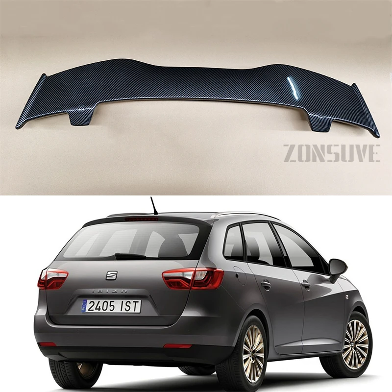 Использование для Seat Ibiza 2009-2016 Спойлер ABS пластик углеродное волокно взгляд