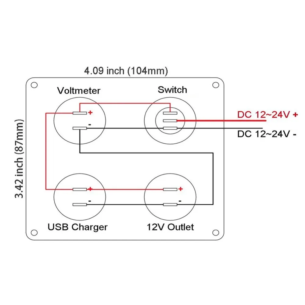 12 в 1-автомобильный прикуриватель 4.2A двойной USB розетка в автомобиль светодиодный вкл. Выкл. Рокер панель с переключателями вольтметр для автомобиля морской