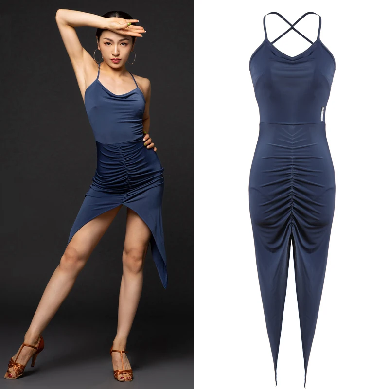 Latin Dance Dress Adults Sexy Irregular Split Tassel Dancing Dresses Performance Wear Female Rumba Samba Stage Clothes DQS2678