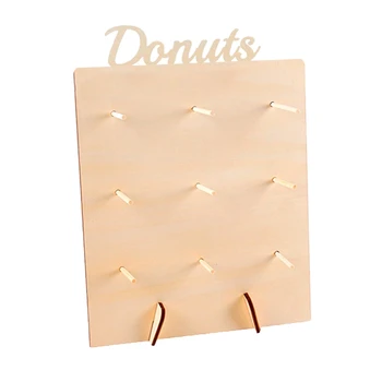 

2Pc Donut Stand Wooden Candy Sweet Doughnut Holds Party Favour Storage Rack (B)