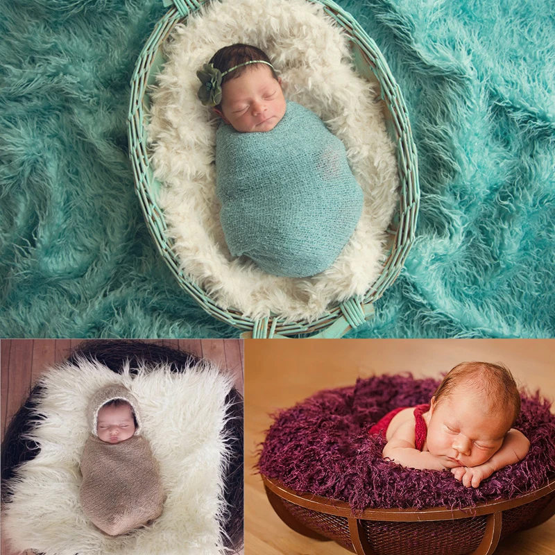 Новое шерстяное одеяло для новорожденных, реквизит для фотосъемки, детское одеяло s& пеленание для корзины, реквизит Minky 80*50 см