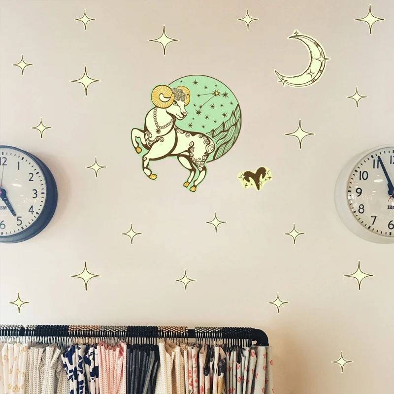 12 созвездий светящиеся наклейки DIY самоклеющиеся настенные наклейки светится в темноте для детской комнаты спальни