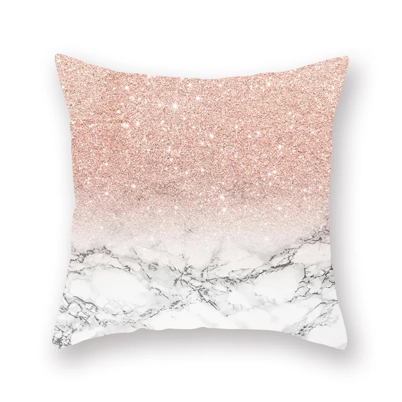 Полиэфирное волокно розовое золото Геометрическая наволочка диванная подушка домашний декоративный чехол на подушки