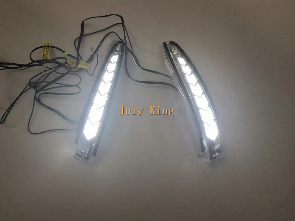 LED Rear-view Mirror Lights Case for Toyota Alphard Vellfire 30-19, B-type DRL+ Streamer Yellow Turn Signals+ Ground Lamp