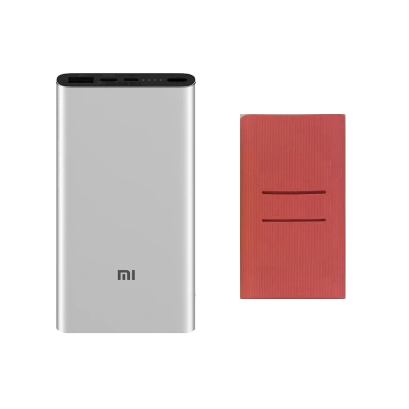 Silver 3rd add Red Xiaomi Mi 10000 mAh Power bank 3 двусторонний быстрый заряд USB-C Двойной вход двойной выход PLM12ZM 10000 mAh Powerbank - Цвет: Silver 3rd add Red