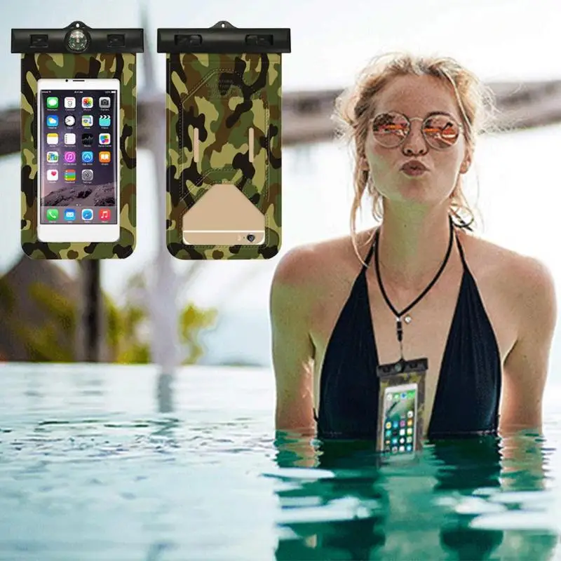 Плавательные водонепроницаемые сумки для телефона Camo Clear Smart touch screen чехол для сотового телефона дизайн сенсорное управление более удобный