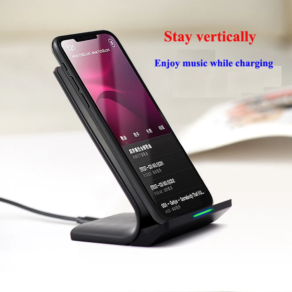 Desk QI Wireless Charge Holder 10W Fast Charger for Samsung S10 S9 iphone XR XS 8 Plus