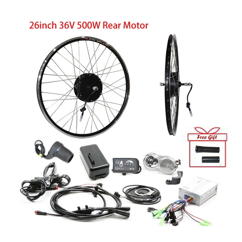 26inch Rear 500W 36 в 250 Вт 350 Вт 500 Вт Eletric велосипедный моторный комплект набор преобразования для электрического велосипеда 20''26'700c Электрический передний задний мотор колеса Bicicleta Eletrica - Цвет: 26inch Rear 500W