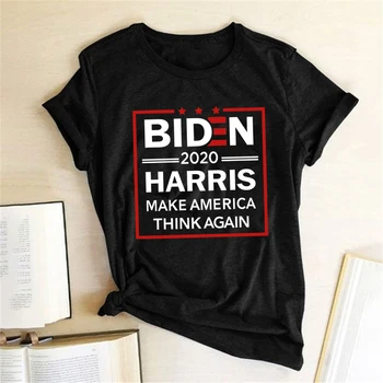 

Biden 2020 Harris Make America Think Again Print T-shirts Women Summer Aesyhetic Clothes Shirts for Women Fashion Harajuku Top