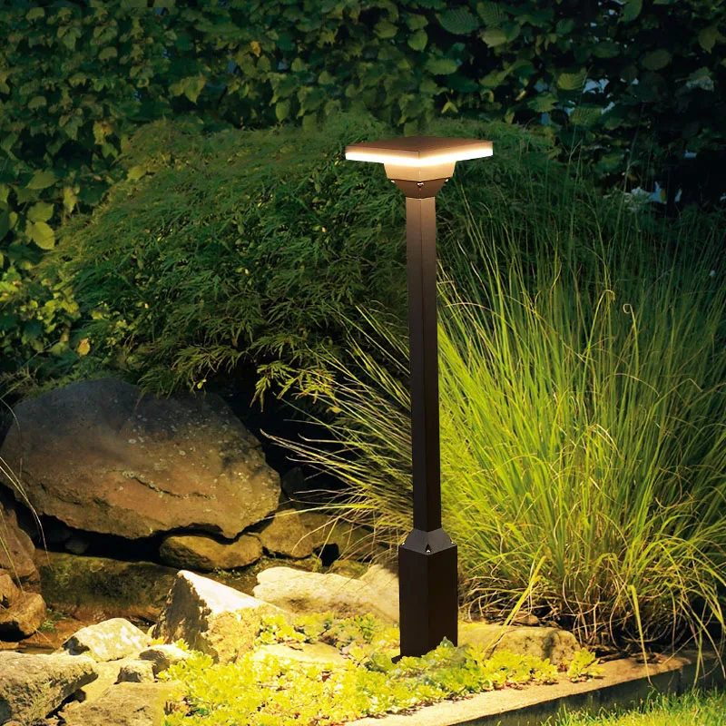 10W Solar Pillar Lamp - Round with Pole