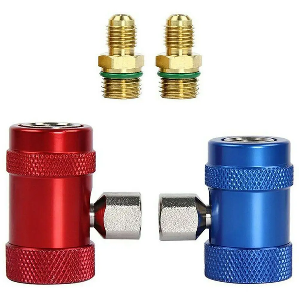2Pcs Refrigerant Connector Car Auto AC High / Low Side Air Conditioner Replacement Adapter R1234yf for Land Rover Jaguar