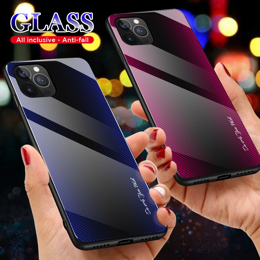 Новый цветной чехол из закаленного стекла для iphone13Pro 12mini 11ProMax XS XR X задняя крышка