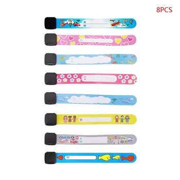 

8 Pcs Kids Anti-lost Info Wrist Band Children Reusable Outdoor Safe ID Bracelet Event Festival Parties Recognition Wristband