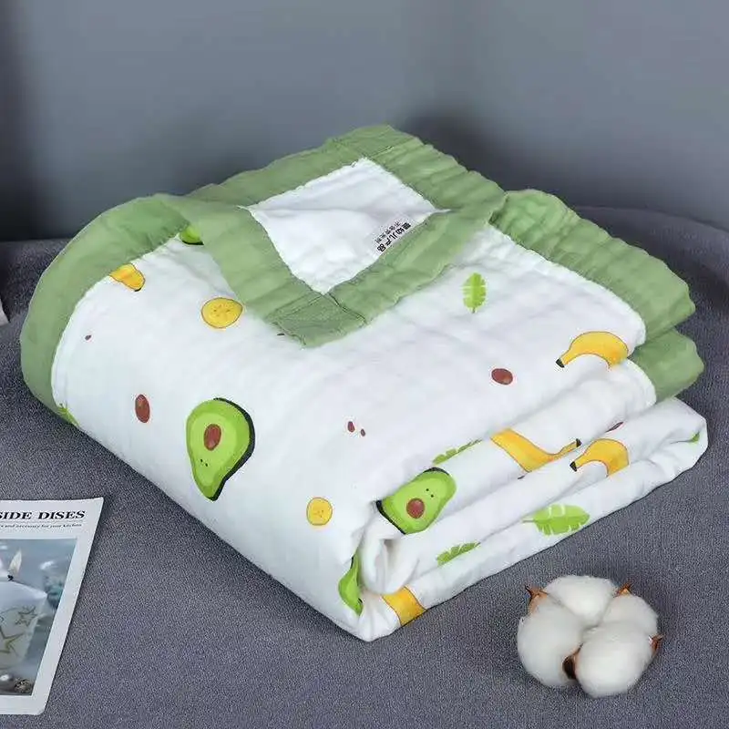 Camadas de Algodão Grosso Musselina Cobertor Swaddle Bebê Verão Capa Carrinho Banho Toalha Multi Uso Recebendo 6