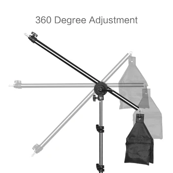 Photography 2M Tripod 2-in-1 Light Stand with 1.4M Boom Arm And Empty Sandbag For Photo Studio Supporting Softbox Ring Light 6