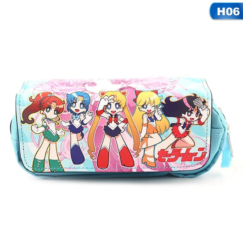 Сейлор Мун Цукино Usagi Mizuno Ami Mars Аниме Фигурка напечатанная ПУ Девушки Холст Ручка Карандаш косметички кошелек на молнии - Цвет: 06