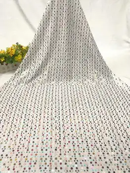 

High Quality Nigerian African Sequins Lace Fabric Latest Bridal Tulle Lace Fabrics for Wedding Party Dress FD829