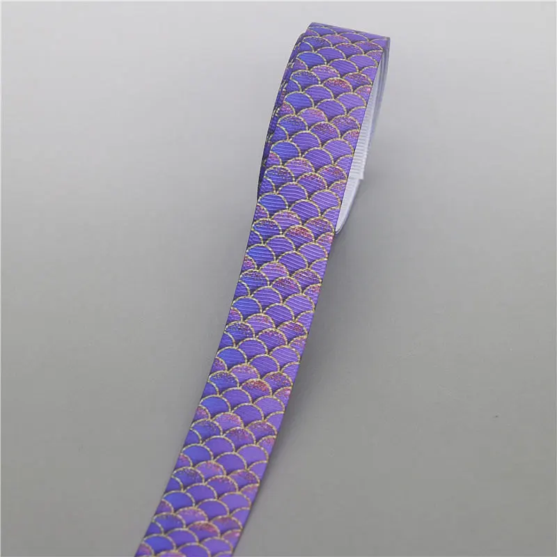 10161 DHK 5 ярдов рыбий чешуи напечатанный Grosgrain ленточный аксессуар Hairbow головной убор украшение «сделай сам» оптом OEM C1739 - Цвет: 10161