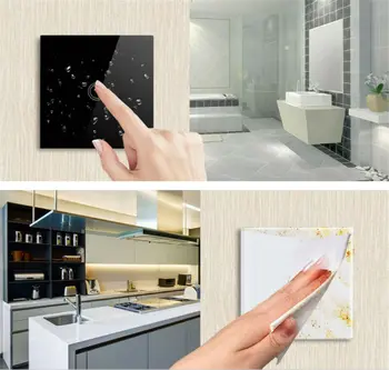 

220V 1/2/3 Gang Crystal Glass Panel Home Wall Light Touch Switch EU Stanard RU multi-function